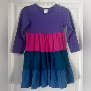 Hanna Andersson Twirl Power Colorblock Dress Girls Size 5